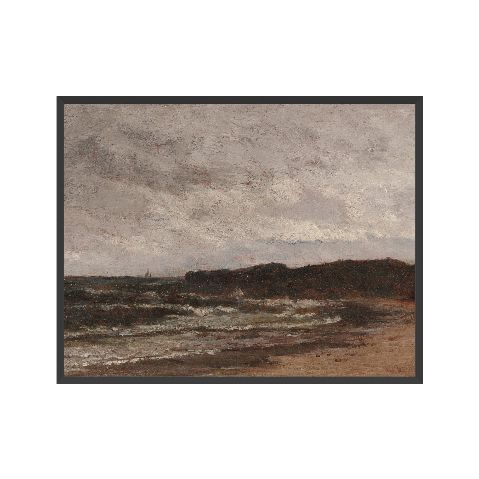 Shoreline Under Heavy Skies