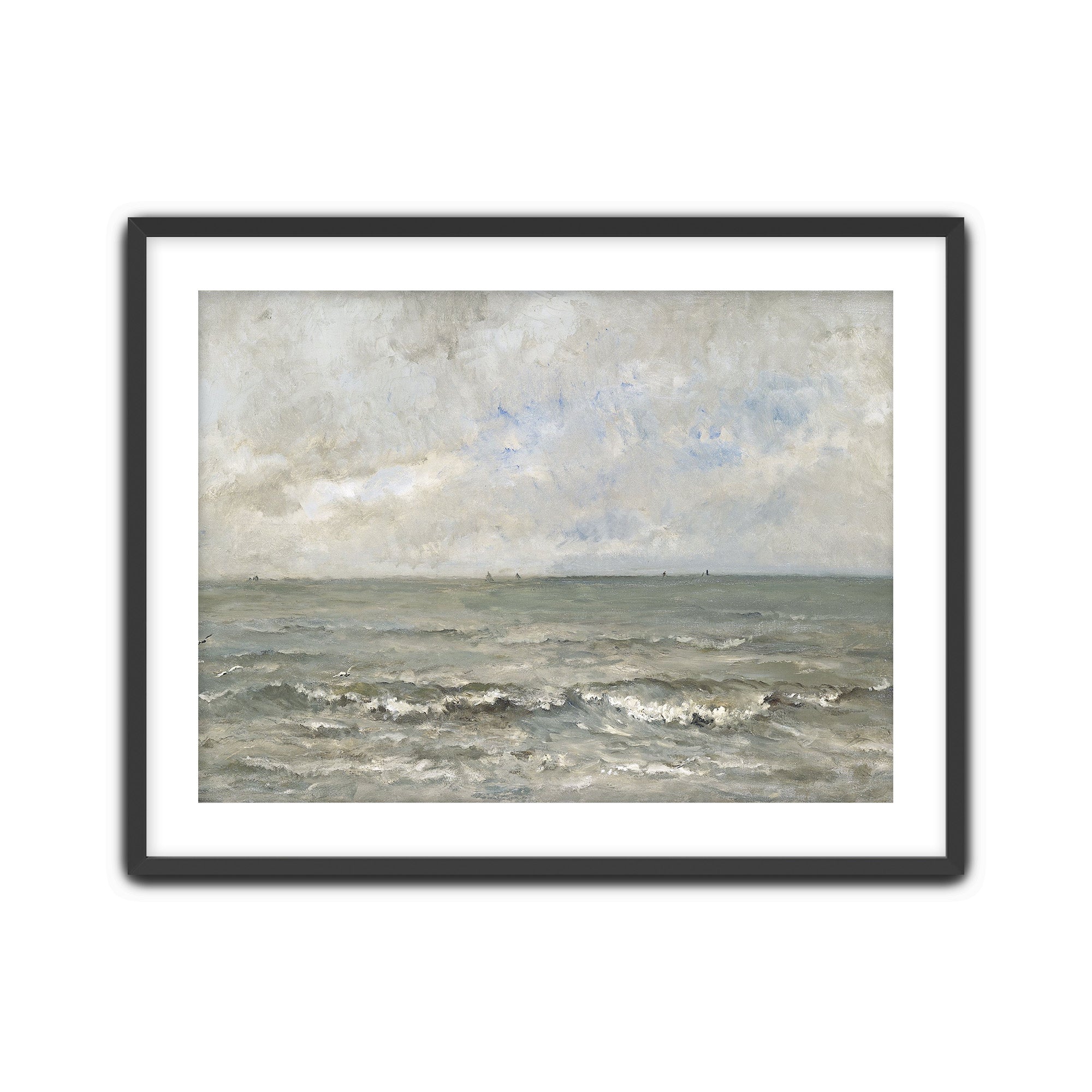 Grey Sea with Distant Sails