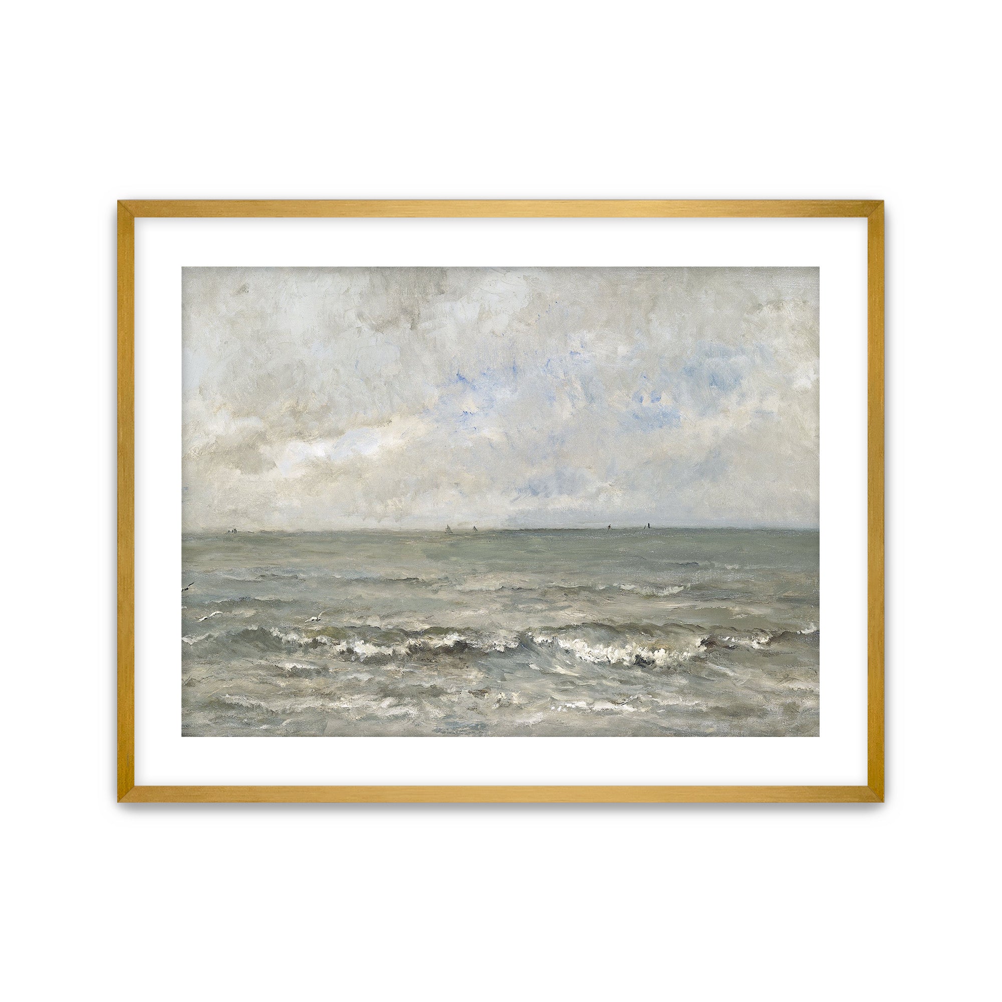 Grey Sea with Distant Sails