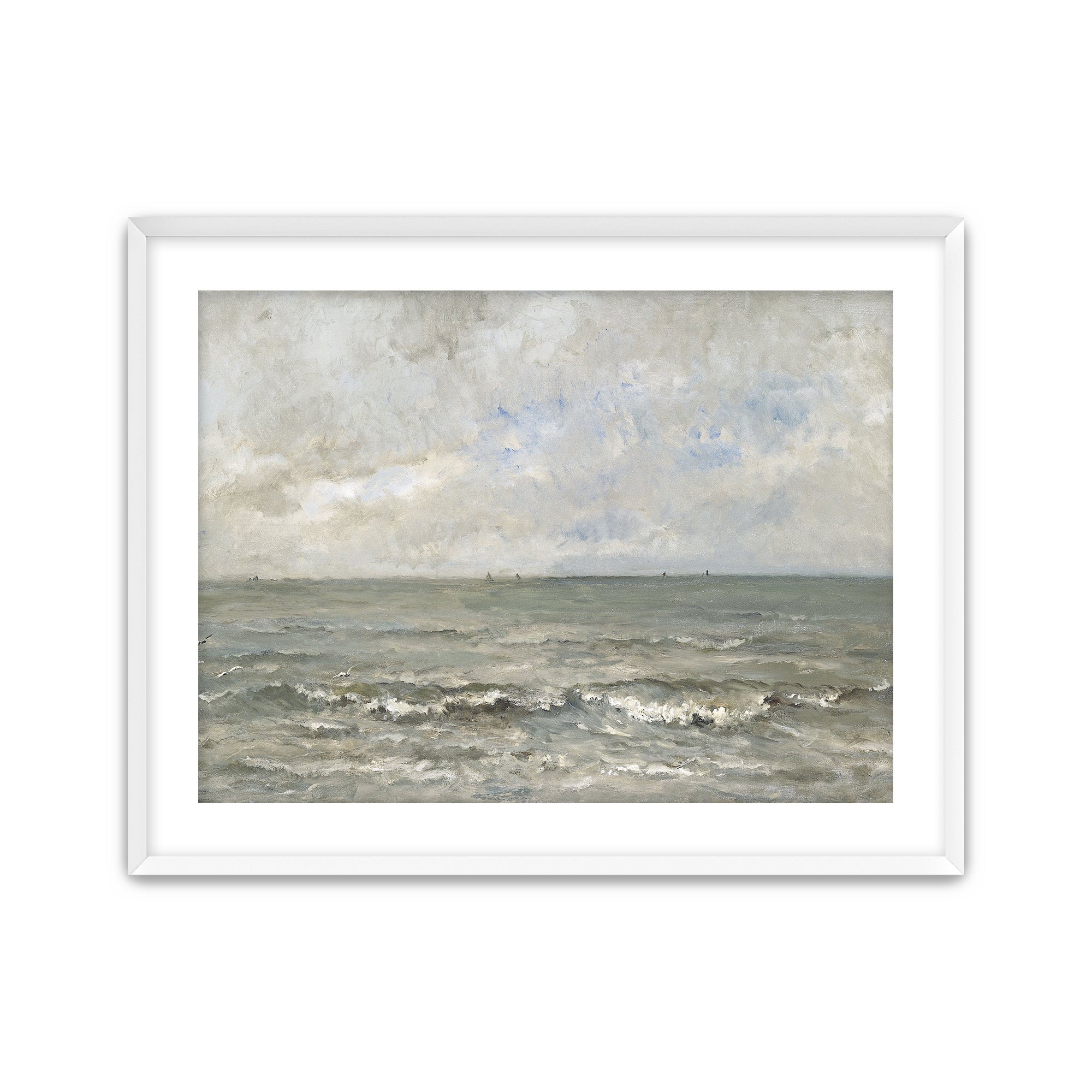 Grey Sea with Distant Sails