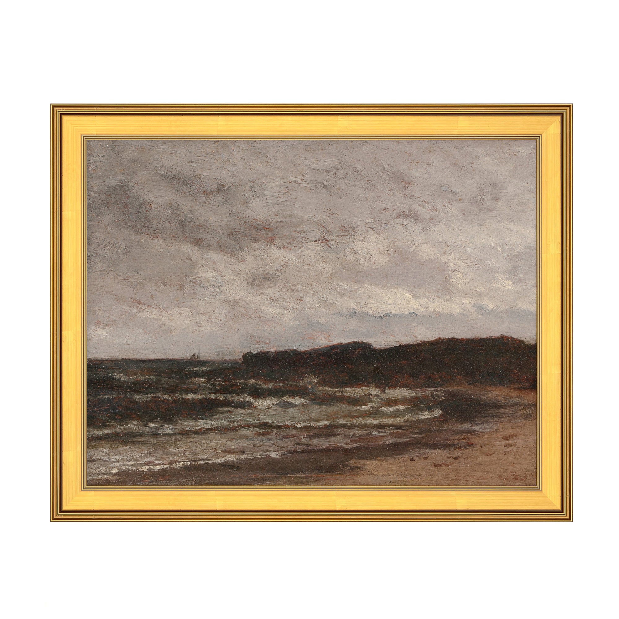 Shoreline Under Heavy Skies