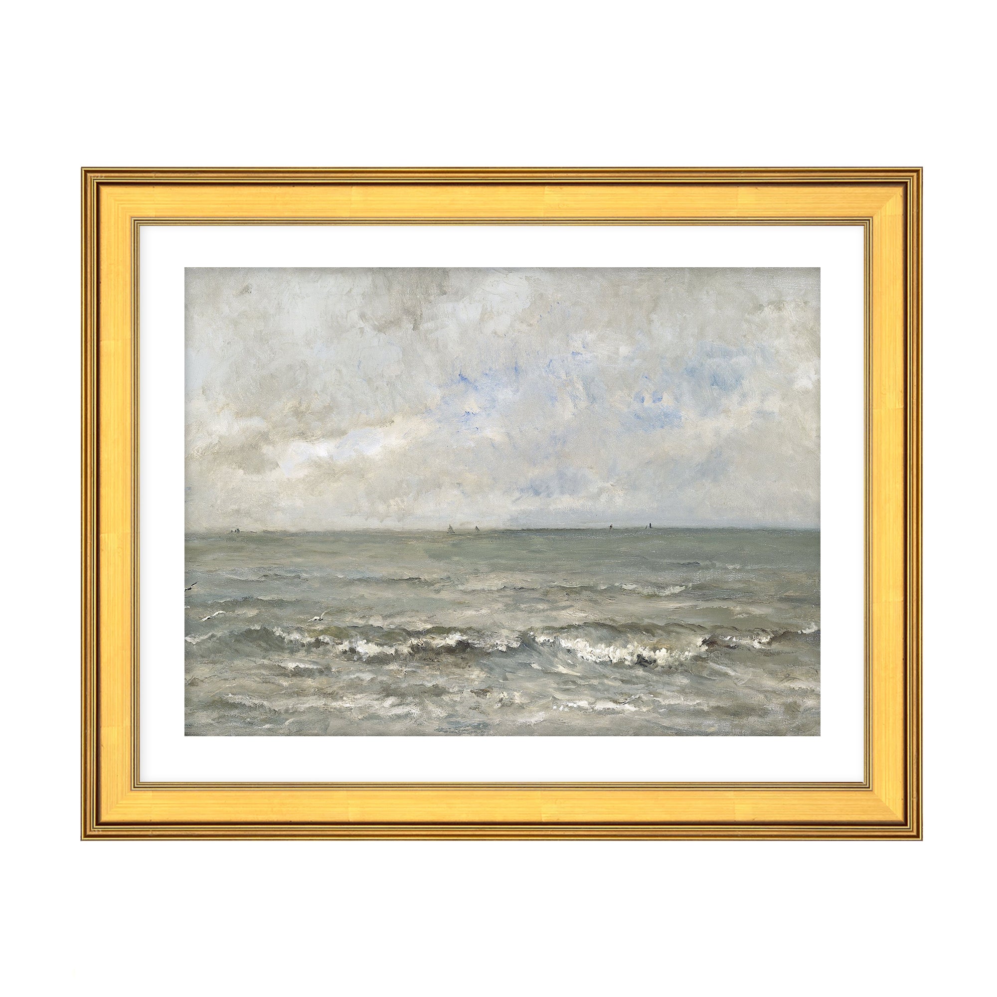Grey Sea with Distant Sails
