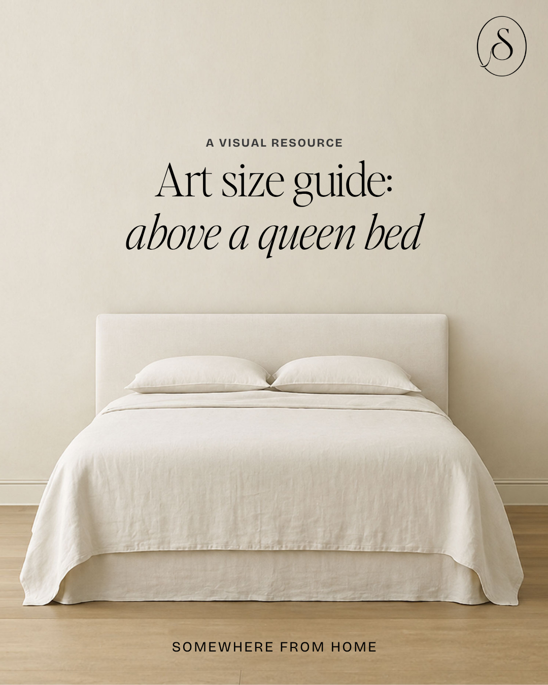 What size art should you hang above queen bed? 8 Print Sizes & Layout ...