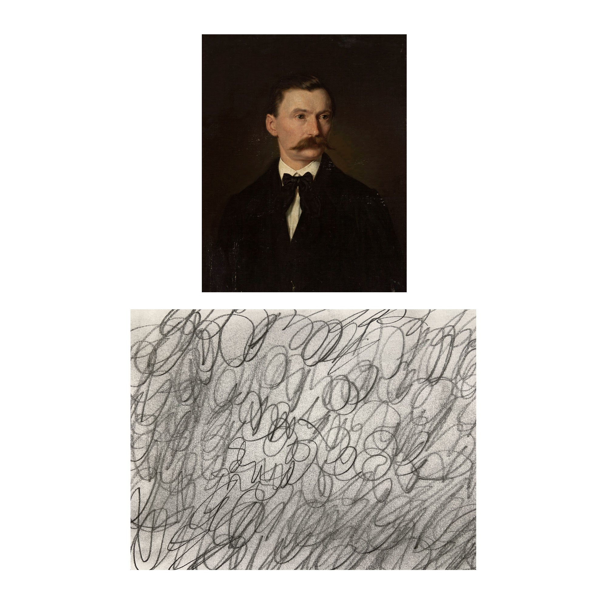 Vintage Portrait & Swirls - Set of 2