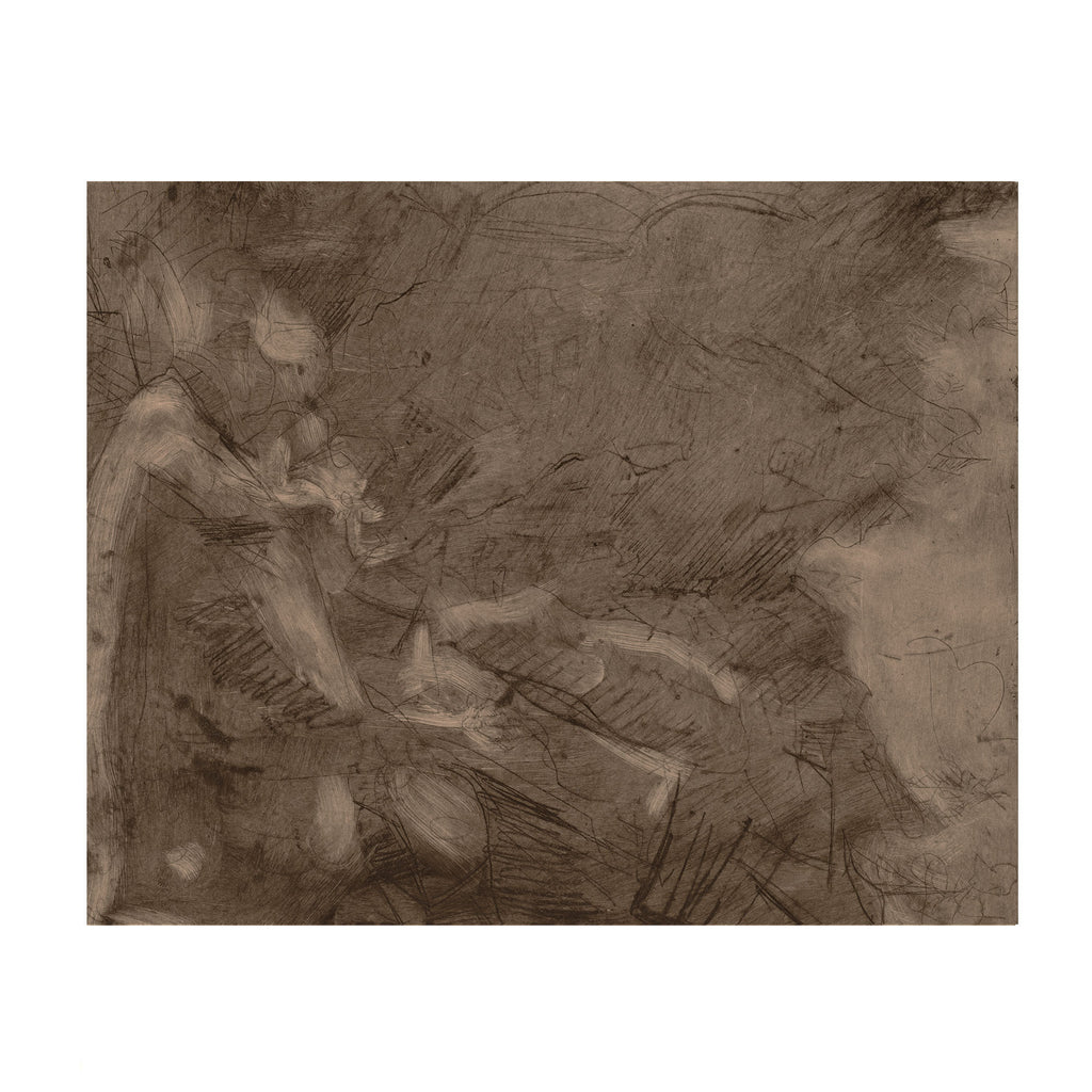 Sepia Reverie - Vintage Sepia Abstract Sketch Unframed Print