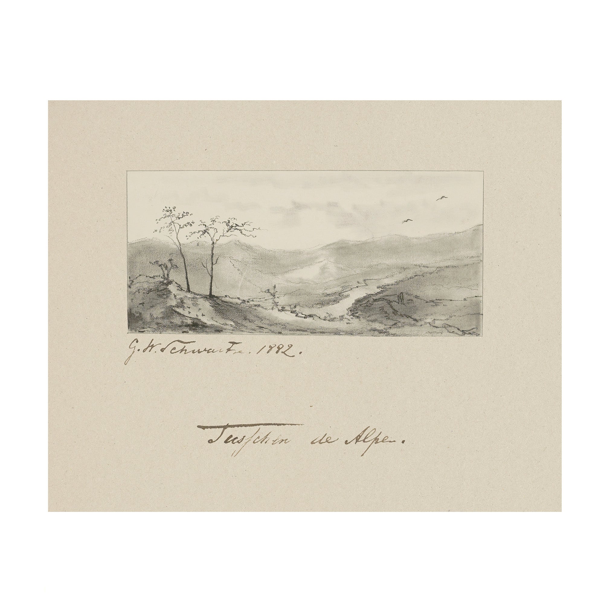 Terrain Study 2- Vintage Landscape Sketch