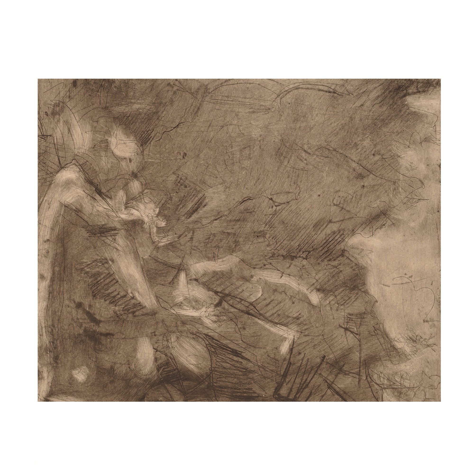 Sepia Reverie - Vintage Sepia Abstract Sketch Art Print