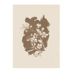 Umber Botanical Study – Vintage Floral Silhouette Unframed Print