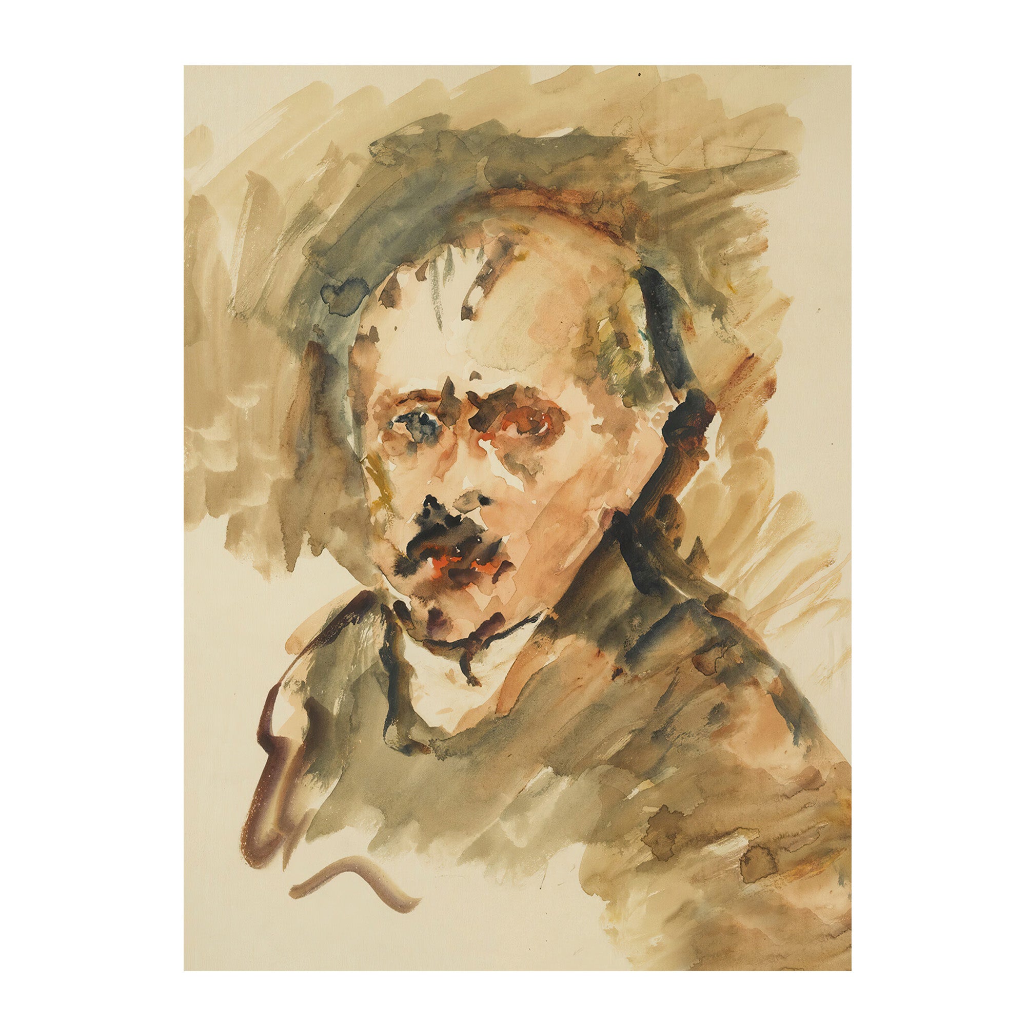 Portrait in Ochre - Watercolor Portrait