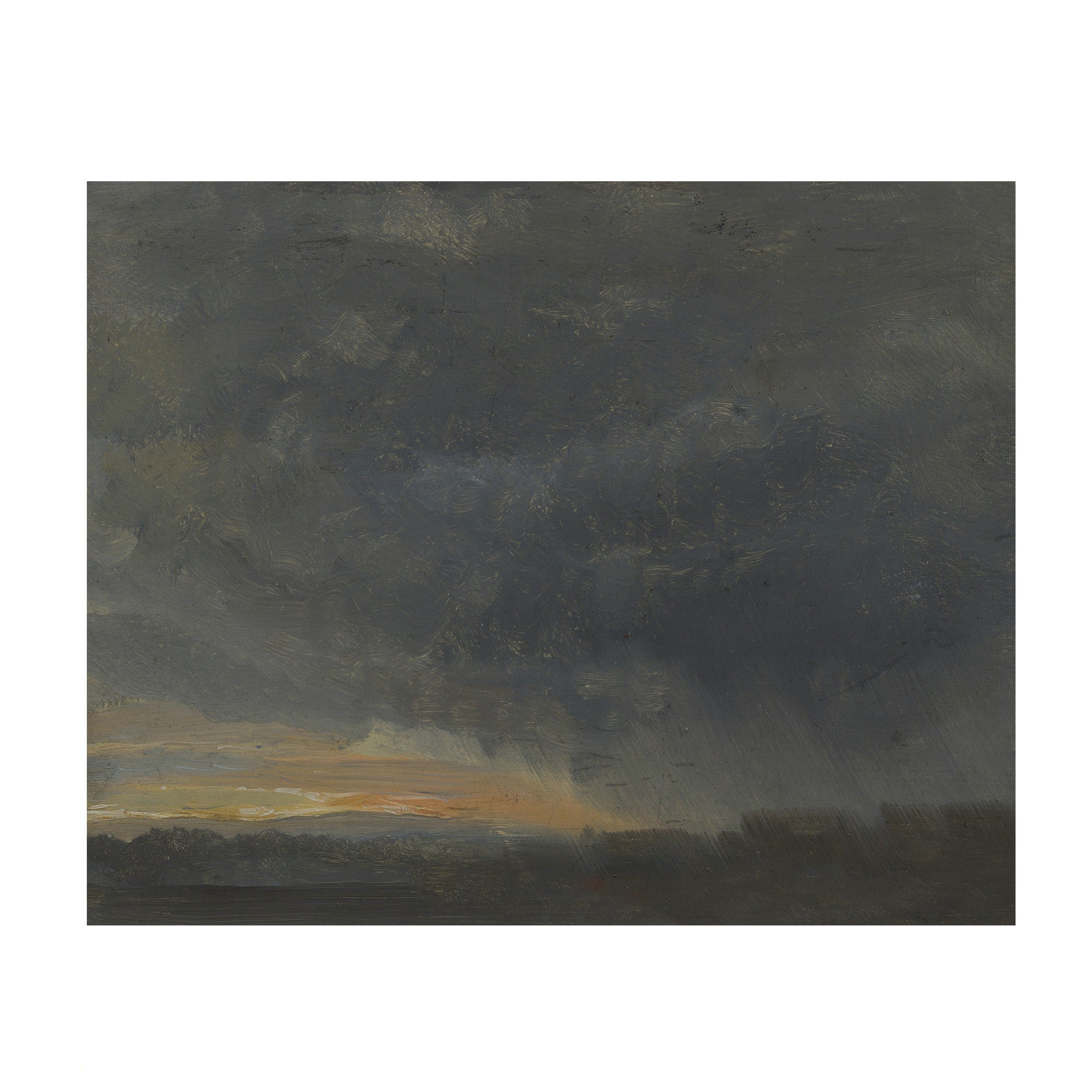 Gilded Horizon - Muted Blue Landscape