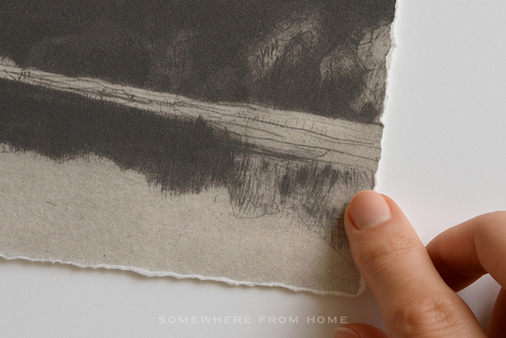 Ridge Study Set of 2 - Vintage Landscape Drawing