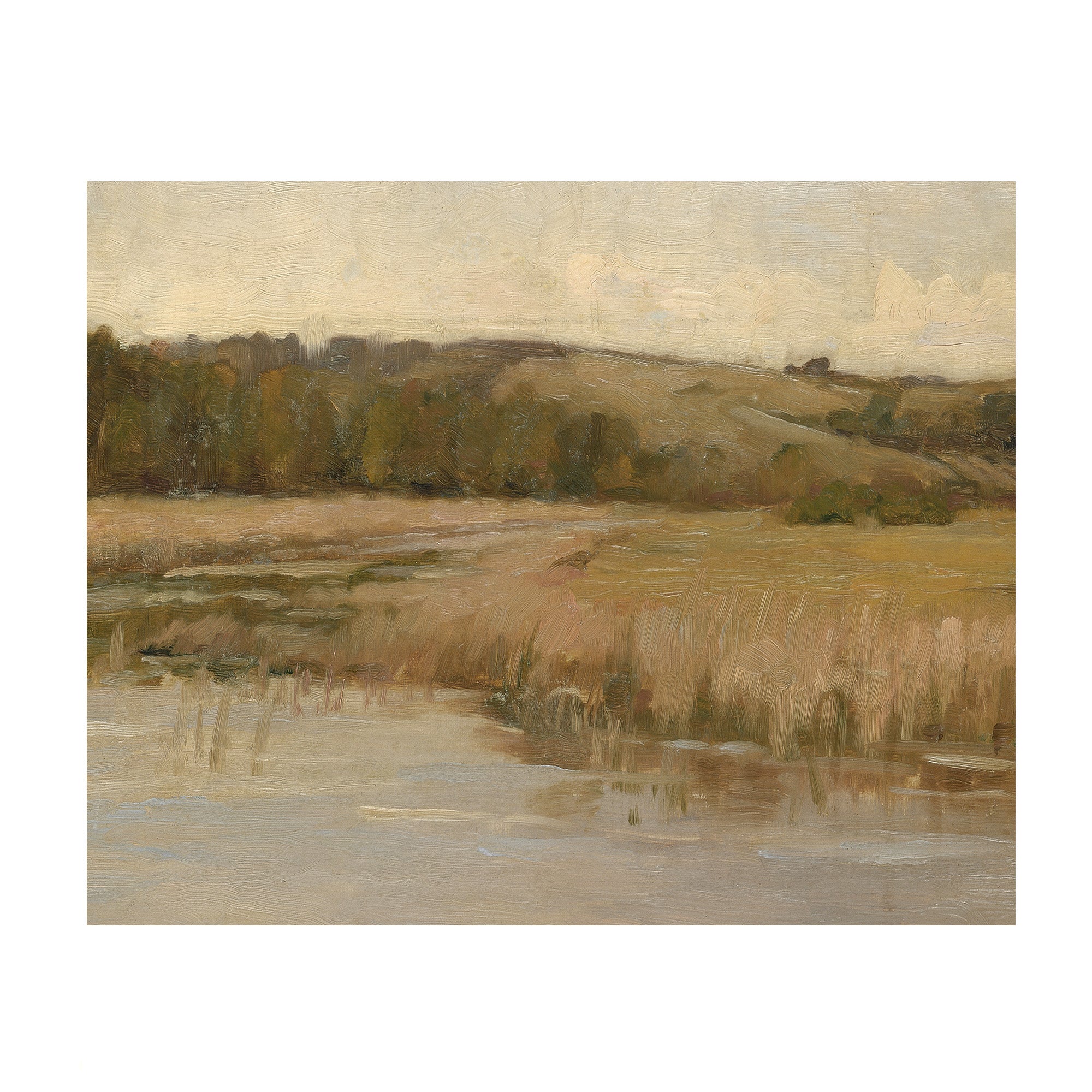 Quiet Meadow - Soft Neutral Countryside Painting