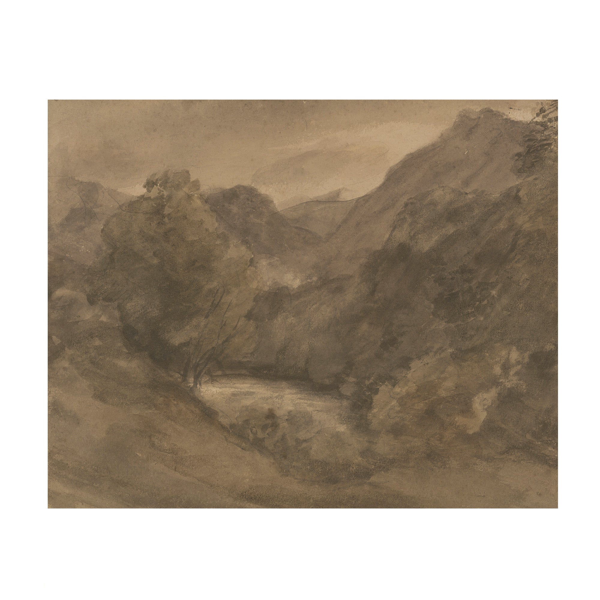 Valley in Sepia - Warm Neutral Hillside
