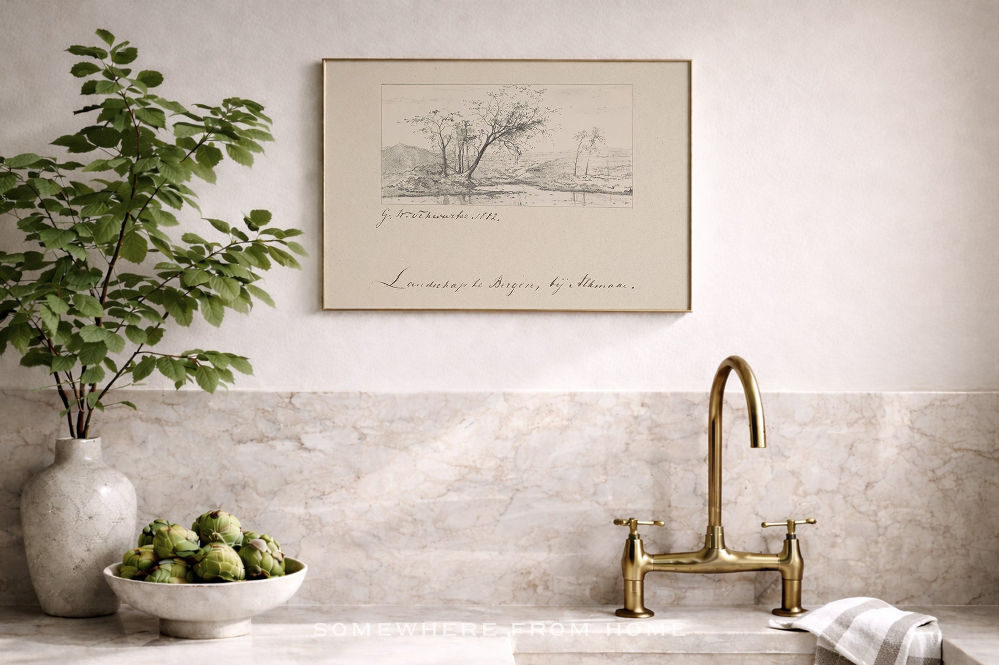 Terrain Study 1 - Vintage Landscape Sketch Print