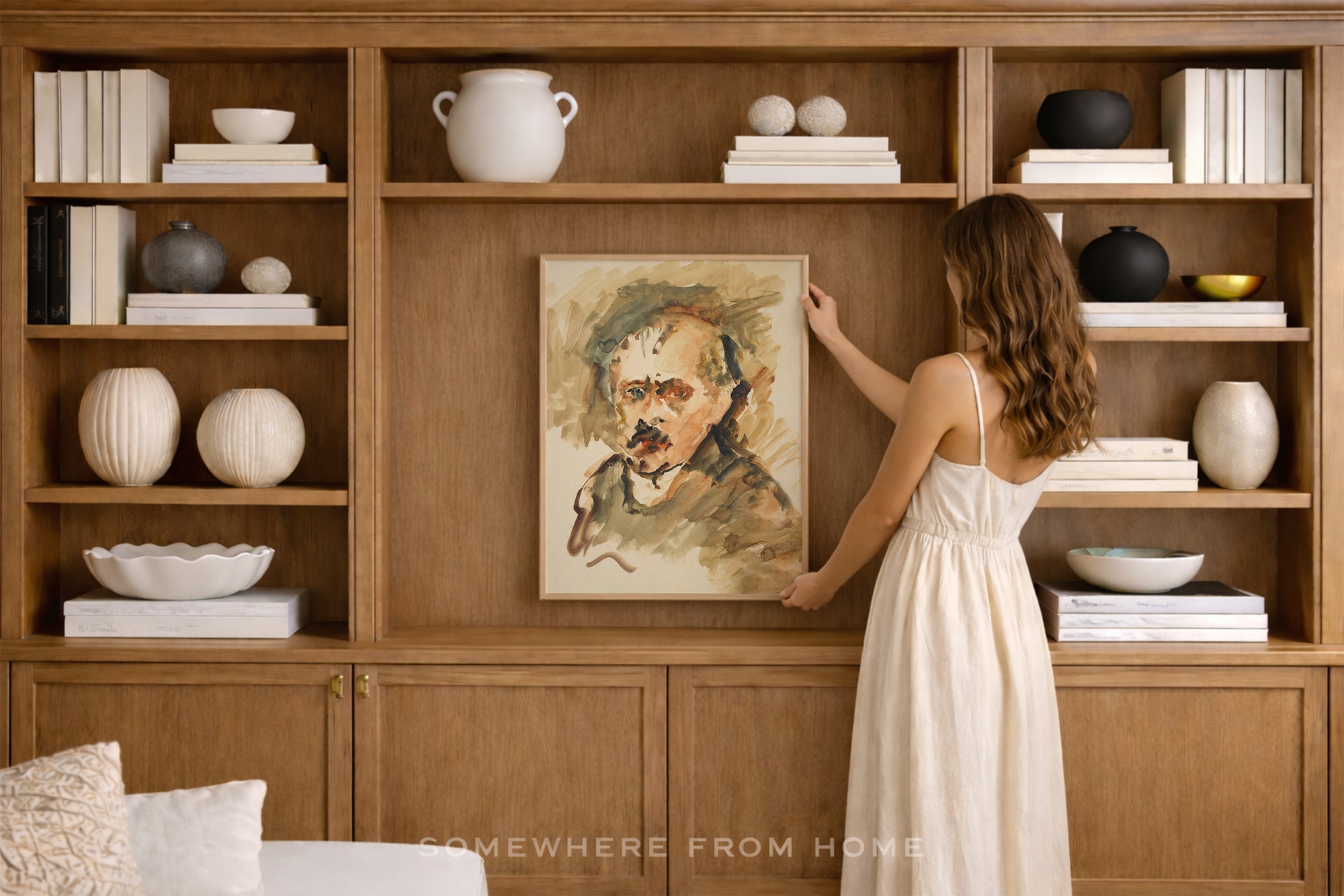 Portrait in Ochre - Watercolor Portrait