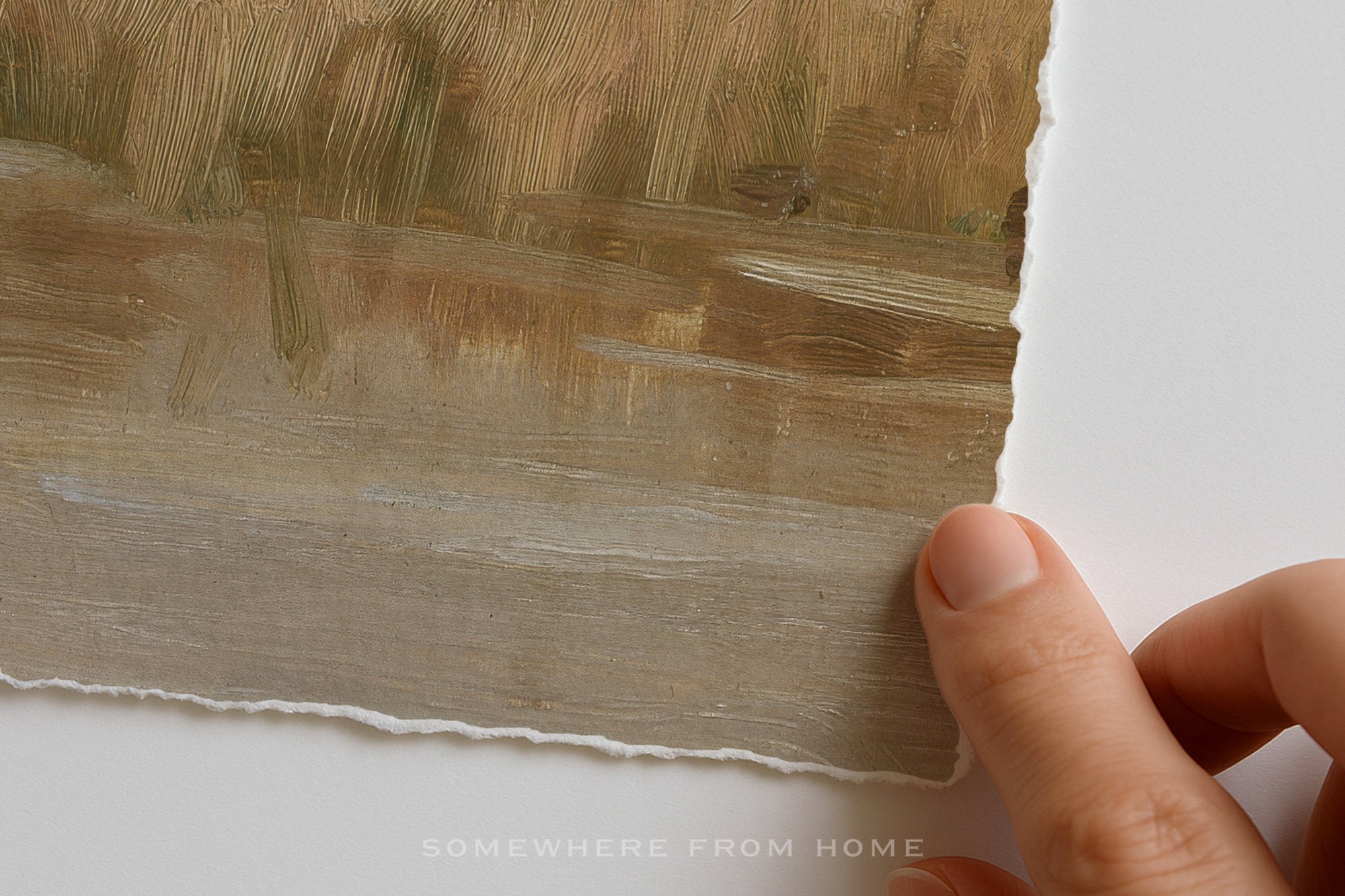 Quiet Meadow - Soft Neutral Countryside Painting