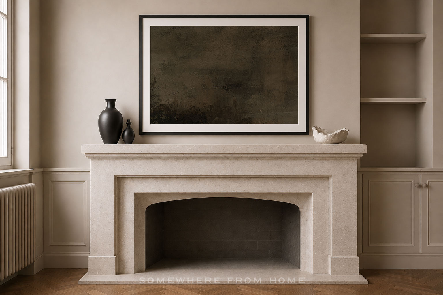 Ember Fade – Original Warm Brown Abstract Unframed Print