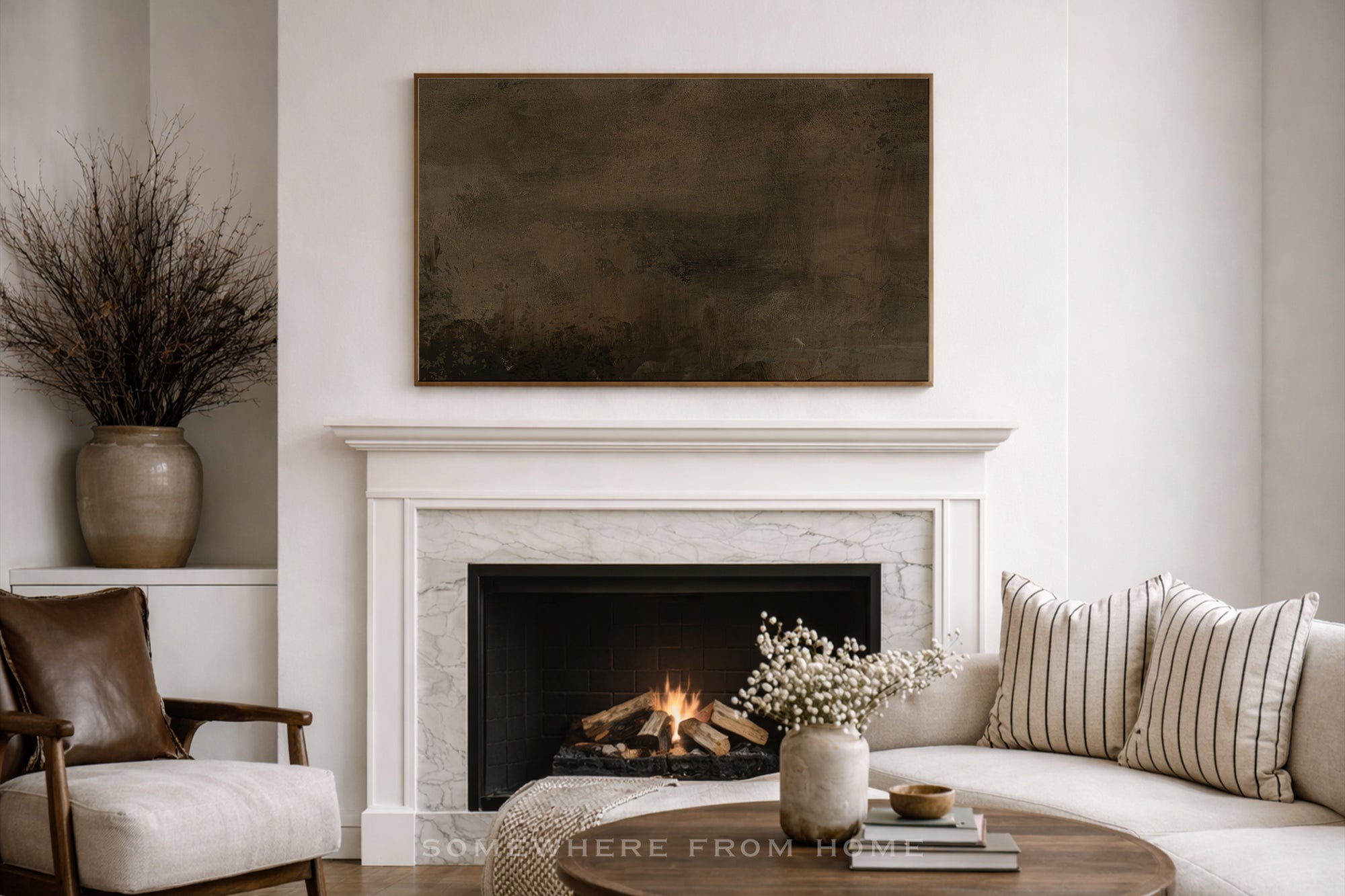 Ember Fade – Original Warm Brown Abstract