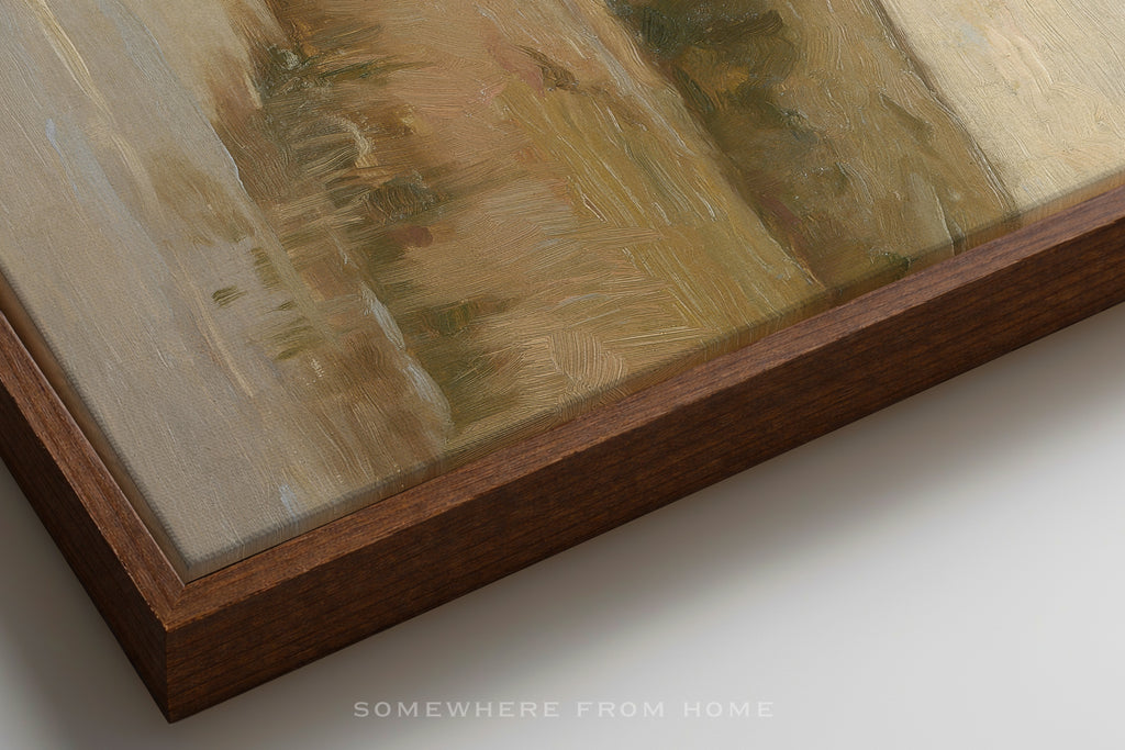 Quiet Meadow - Soft Neutral Countryside Painting