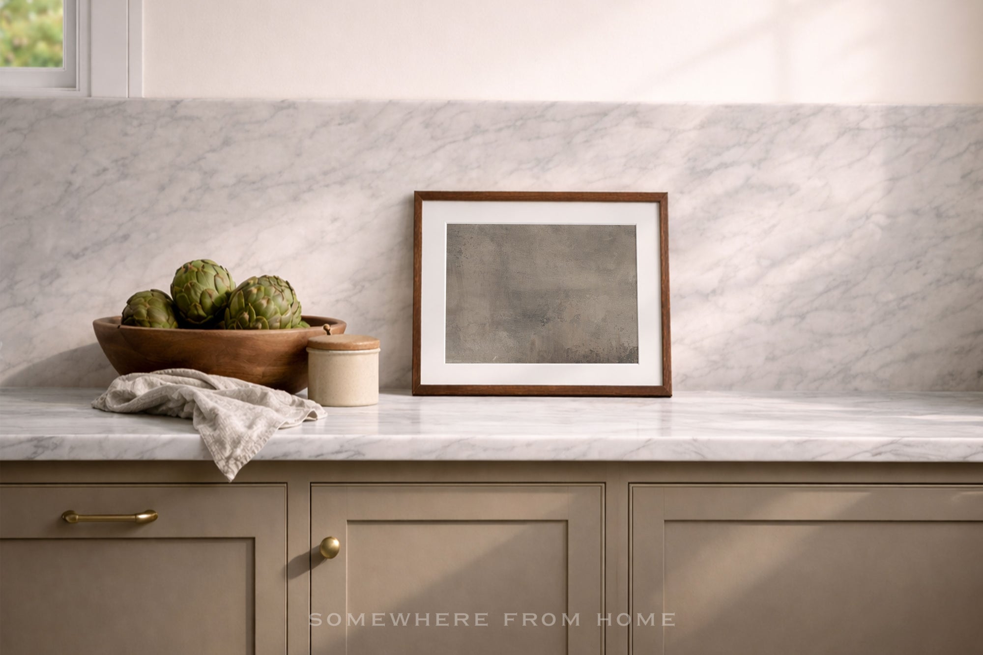 Earthen Quiet – Warm Neutral Textured Abstract Unframed Print