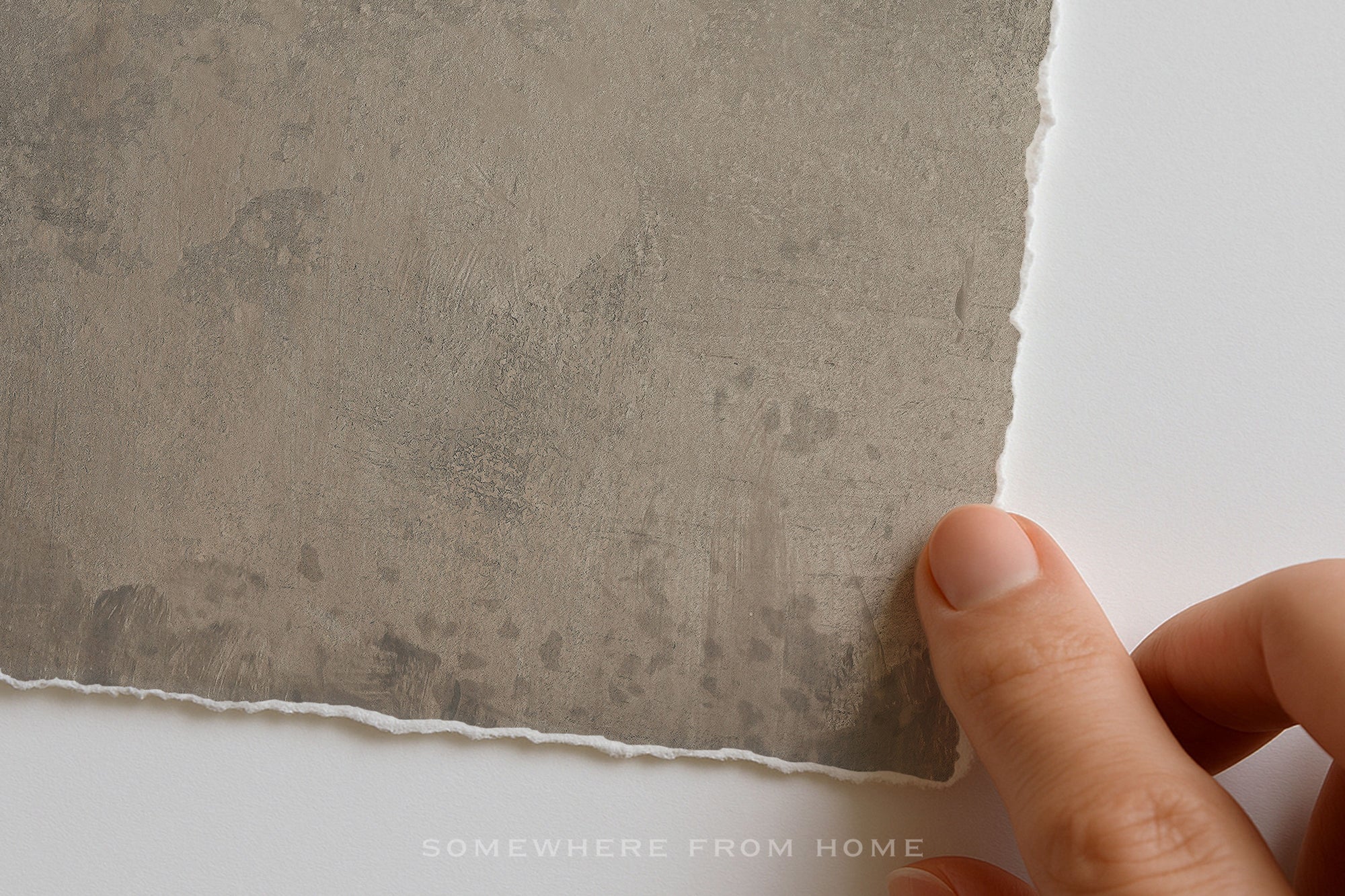 Earthen Quiet – Warm Neutral Textured Abstract Unframed Print