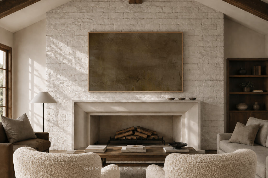 Burnished Horizon - Original Golden Brown Abstract Unframed Print