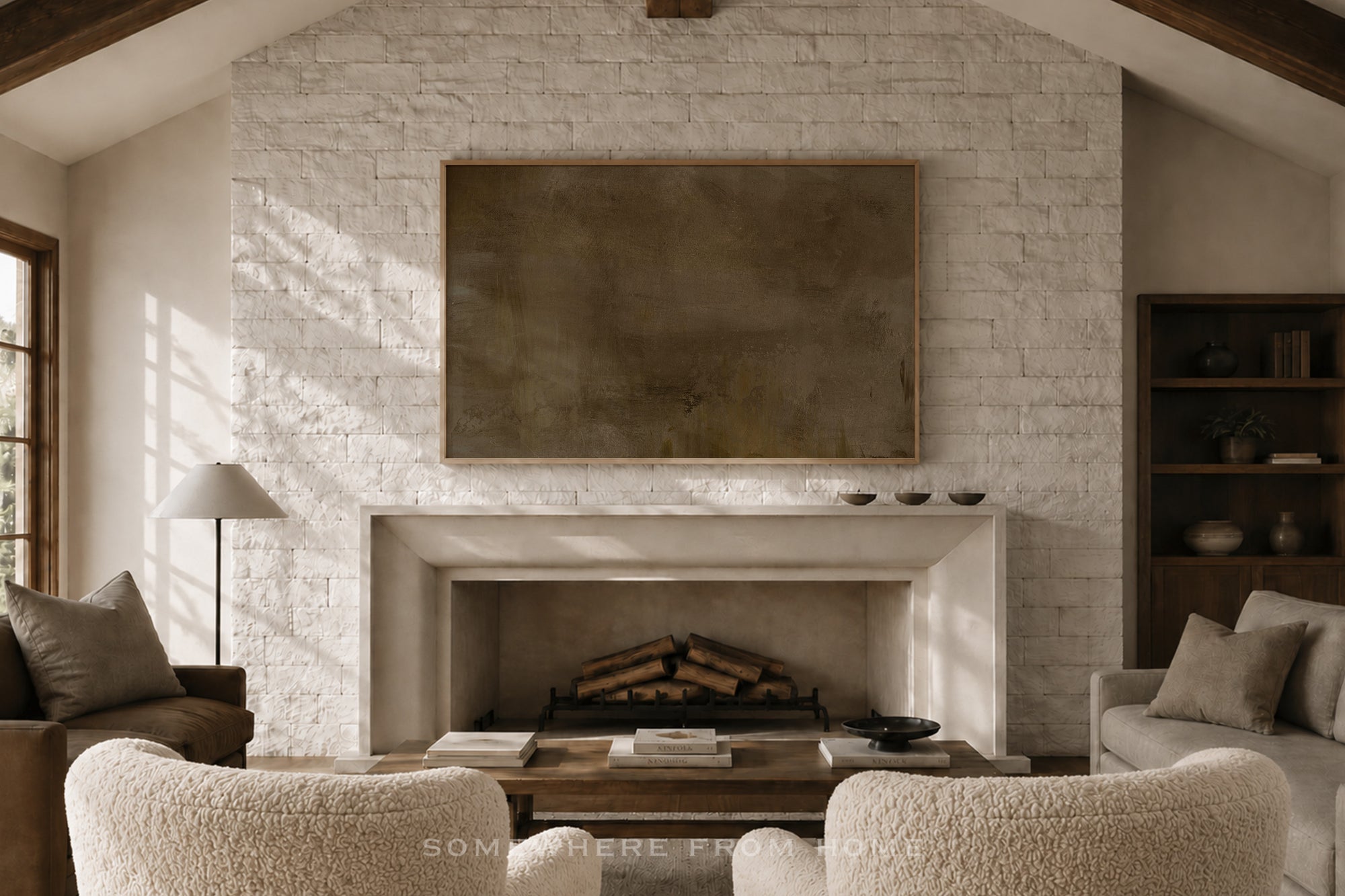 Burnished Horizon - Original Golden Brown Abstract Unframed Print