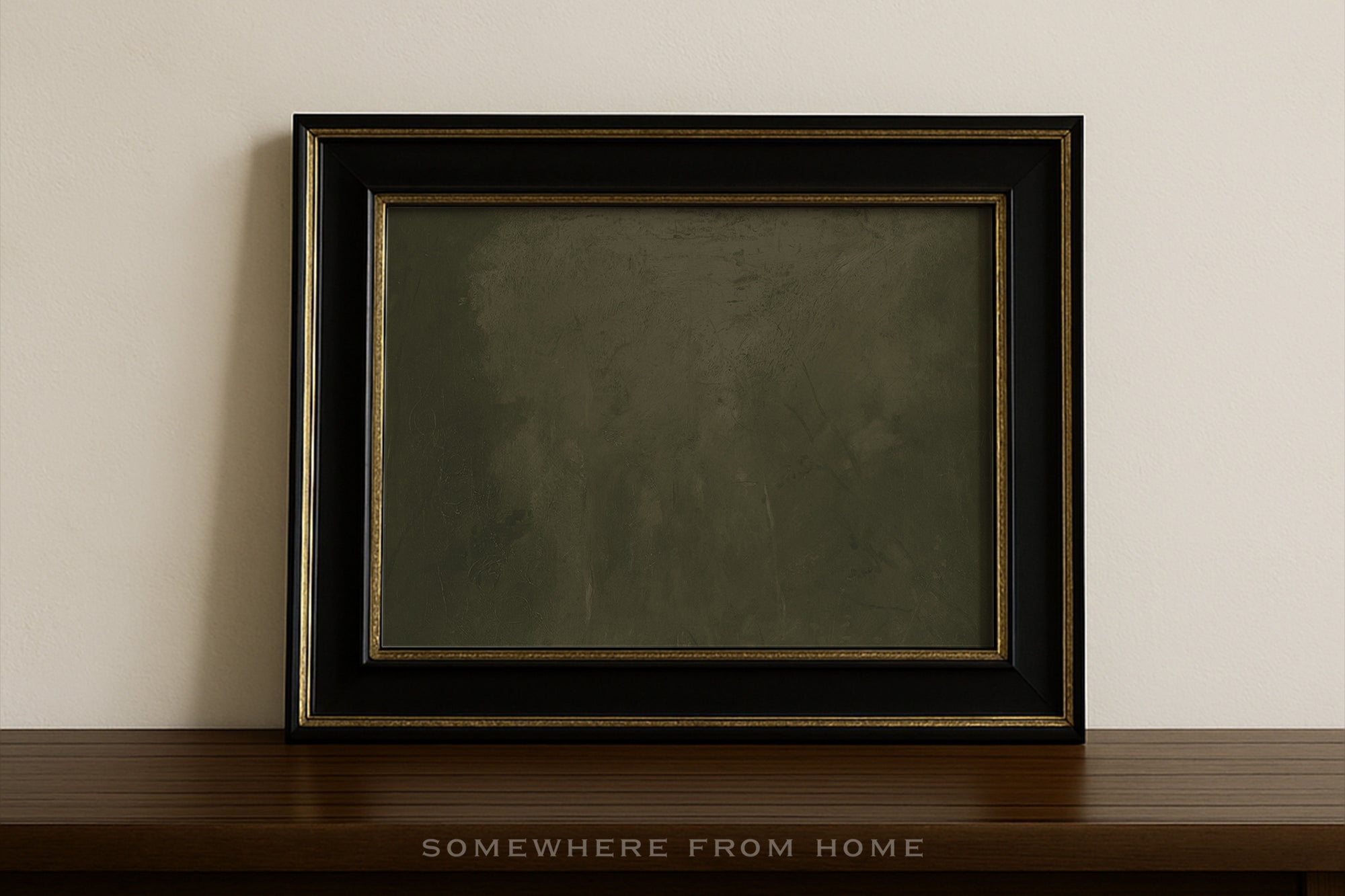 Olive Veil - Moody Green Abstract