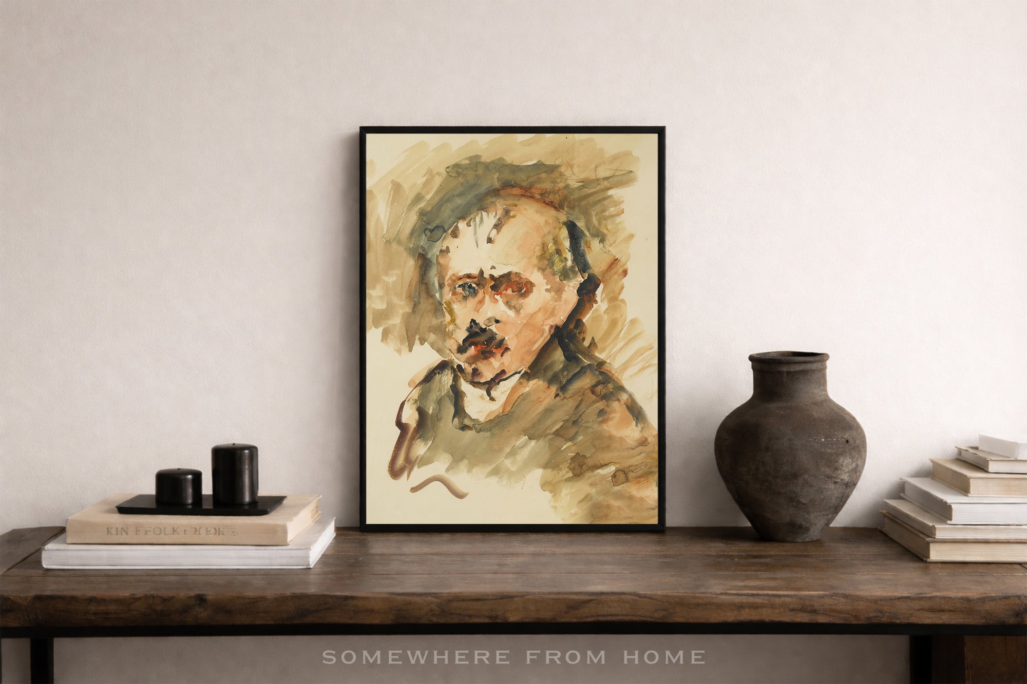 Portrait in Ochre - Watercolor Portrait