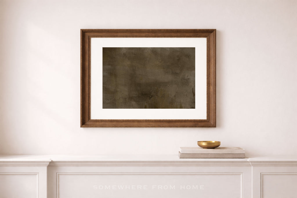 Burnished Horizon - Original Golden Brown Abstract Unframed Print