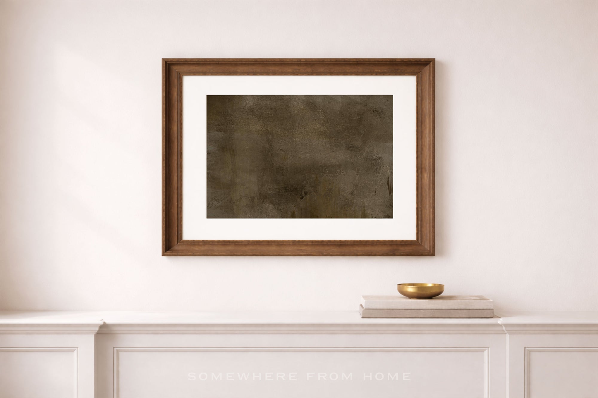 Burnished Horizon - Original Golden Brown Abstract Unframed Print