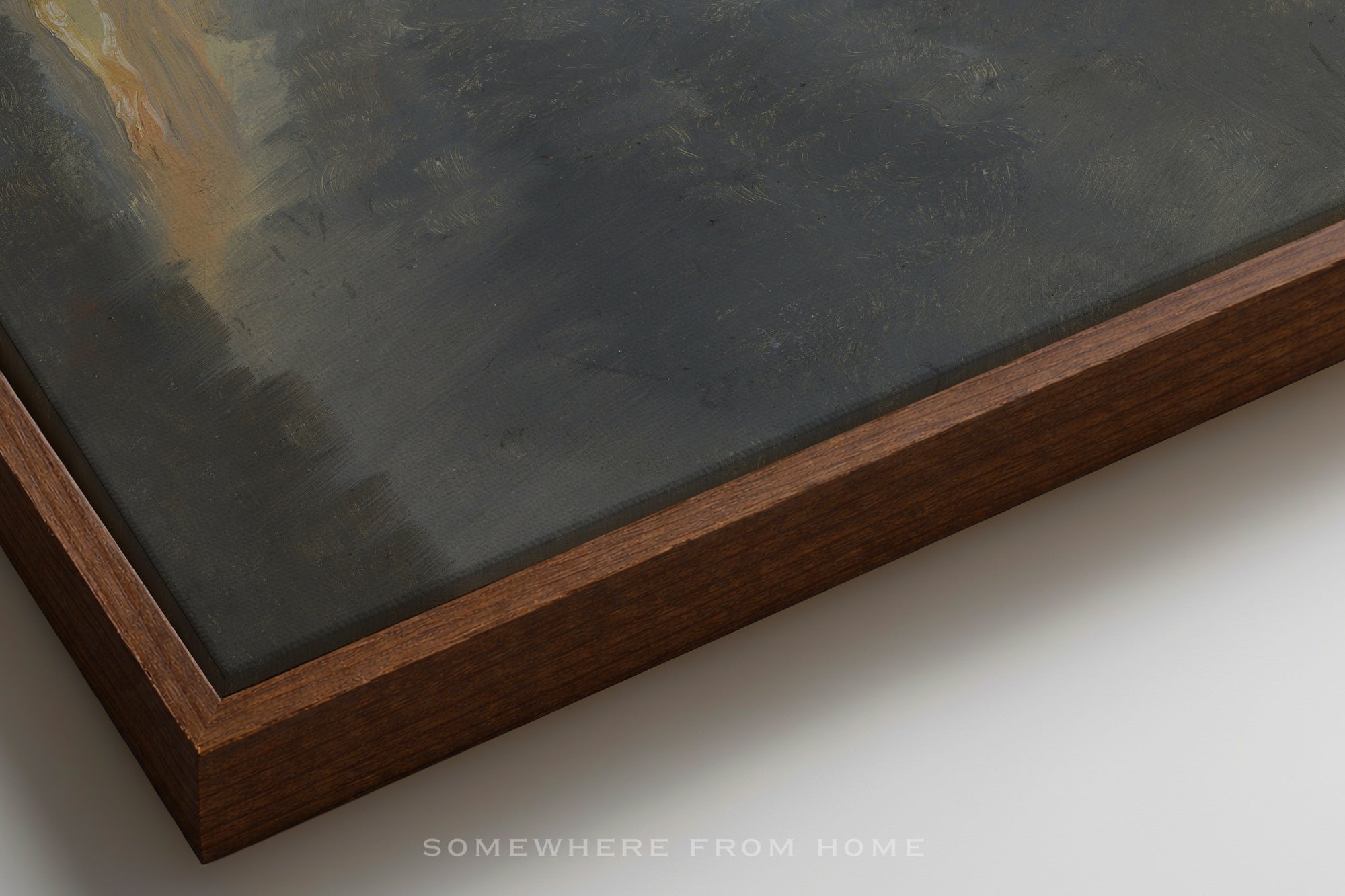 Gilded Horizon - Muted Blue Landscape