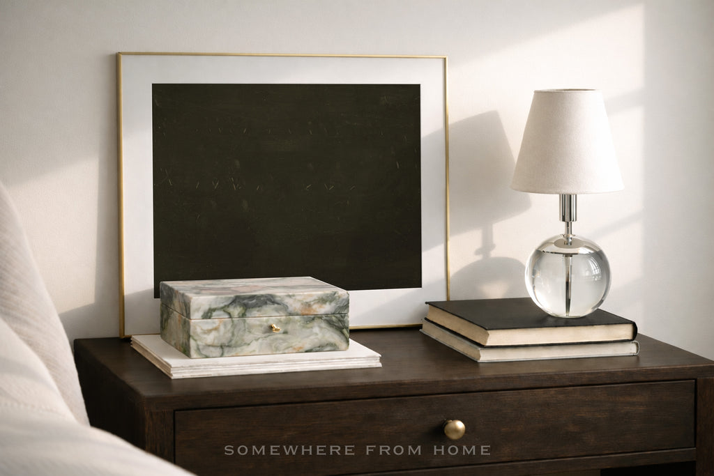 Dark Linen - Moody Green Tonal Abstract
