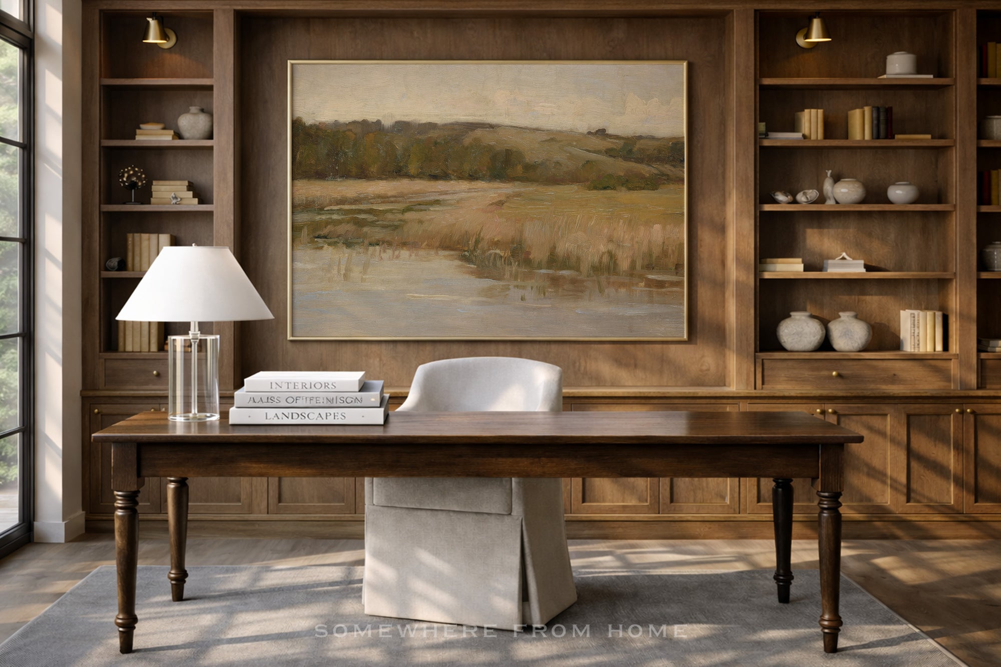 Quiet Meadow - Soft Neutral Countryside Painting