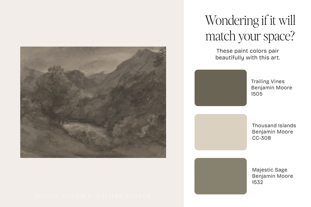 Valley in Sepia - Warm Neutral Hillside