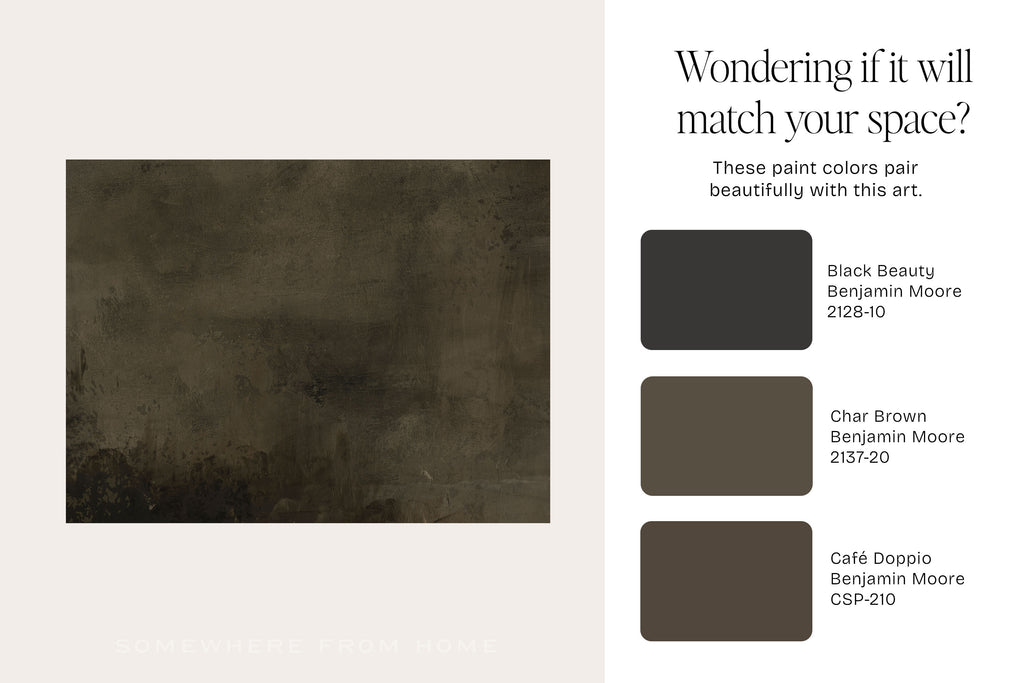 Artwork with color swatches and paint color options for matching the artwork.