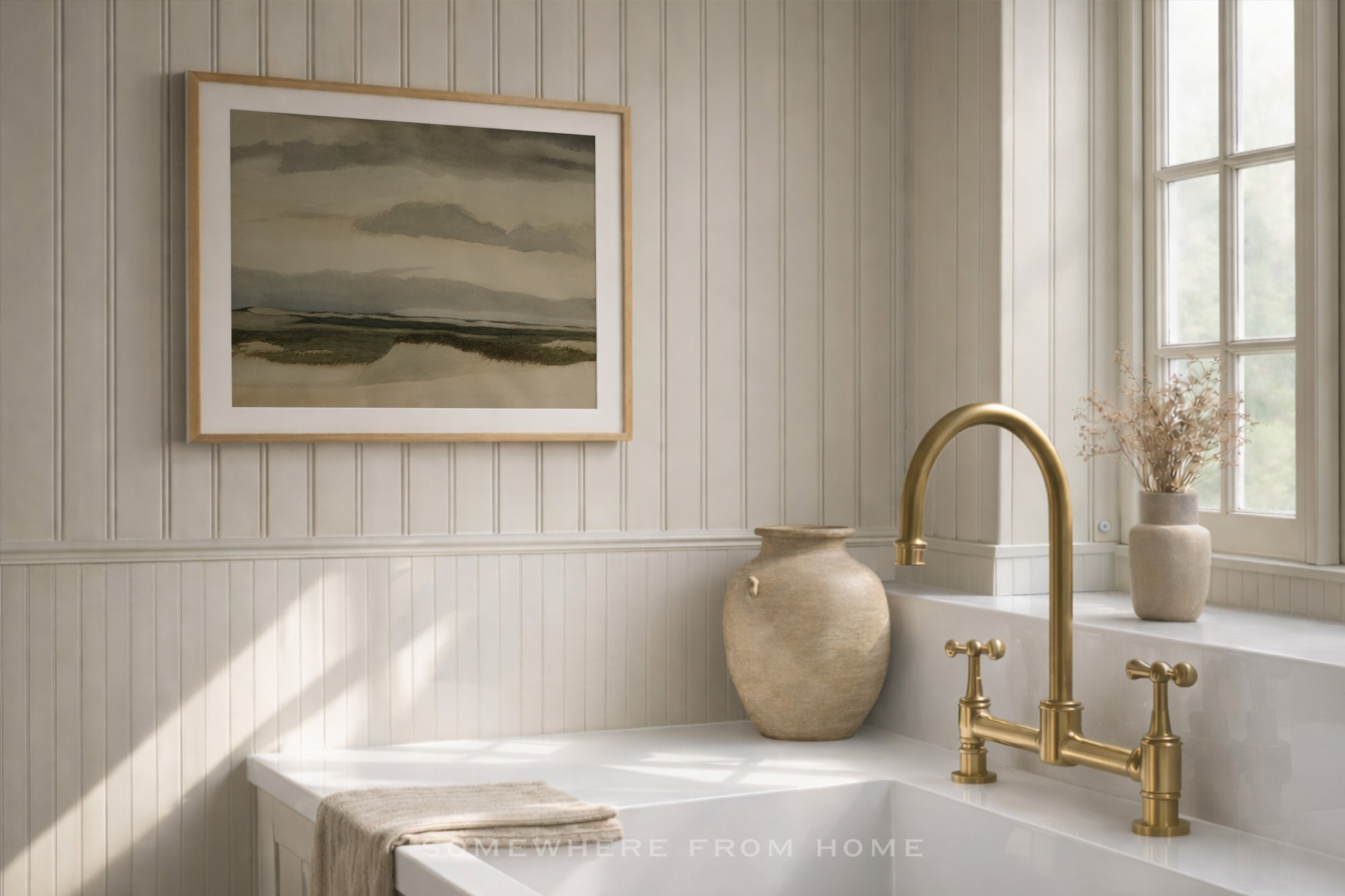 Quiet Dunes – Soft Coastal Landscape Art Print