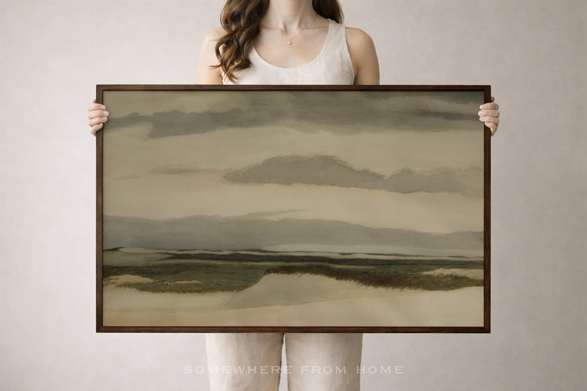 Quiet Dunes – Soft Coastal Landscape Art Print