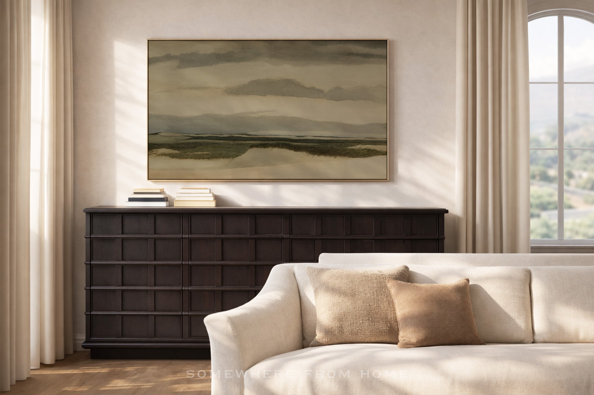 Quiet Dunes – Soft Coastal Landscape Art Print