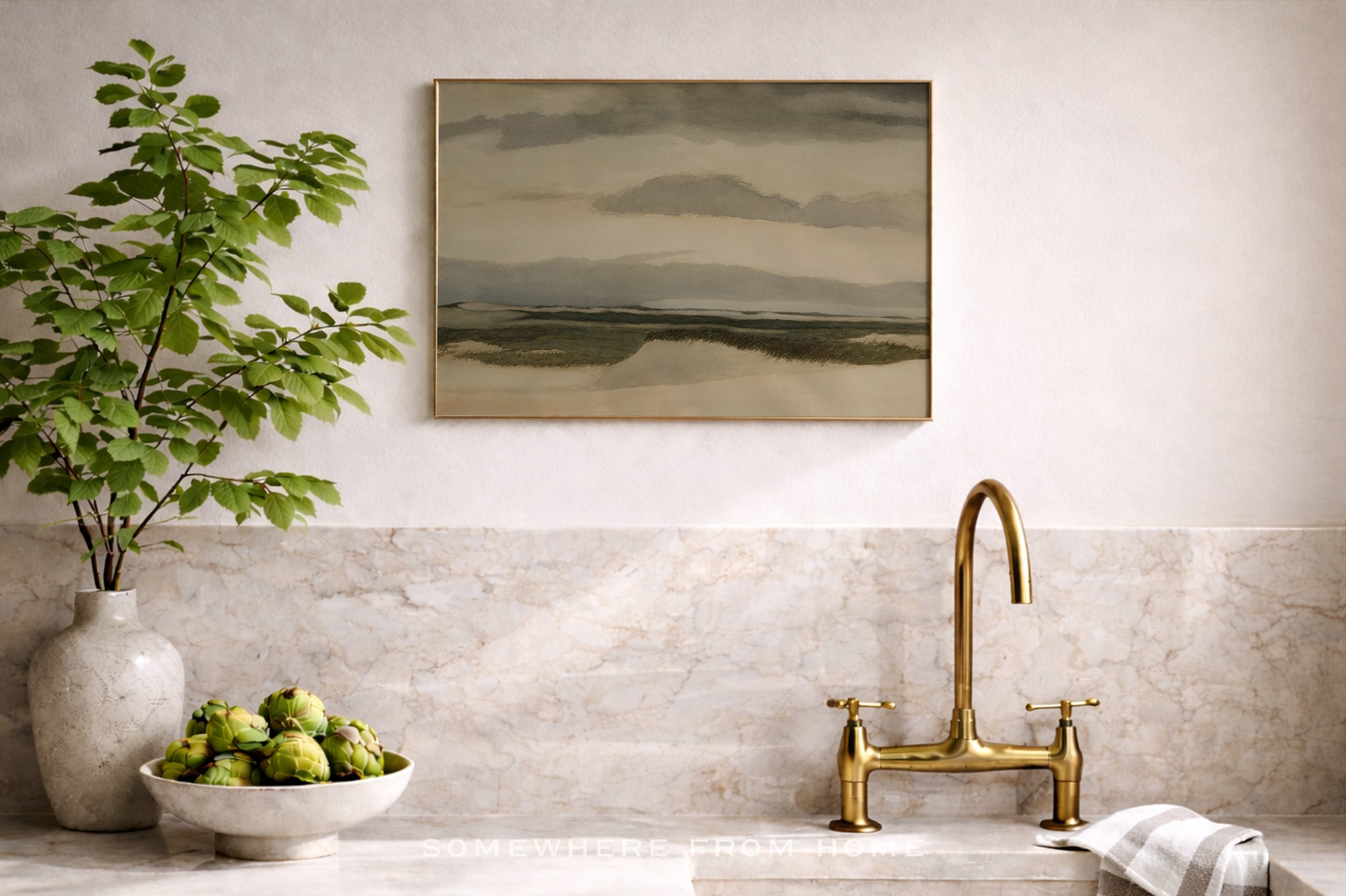 Quiet Dunes – Soft Coastal Landscape Art Print