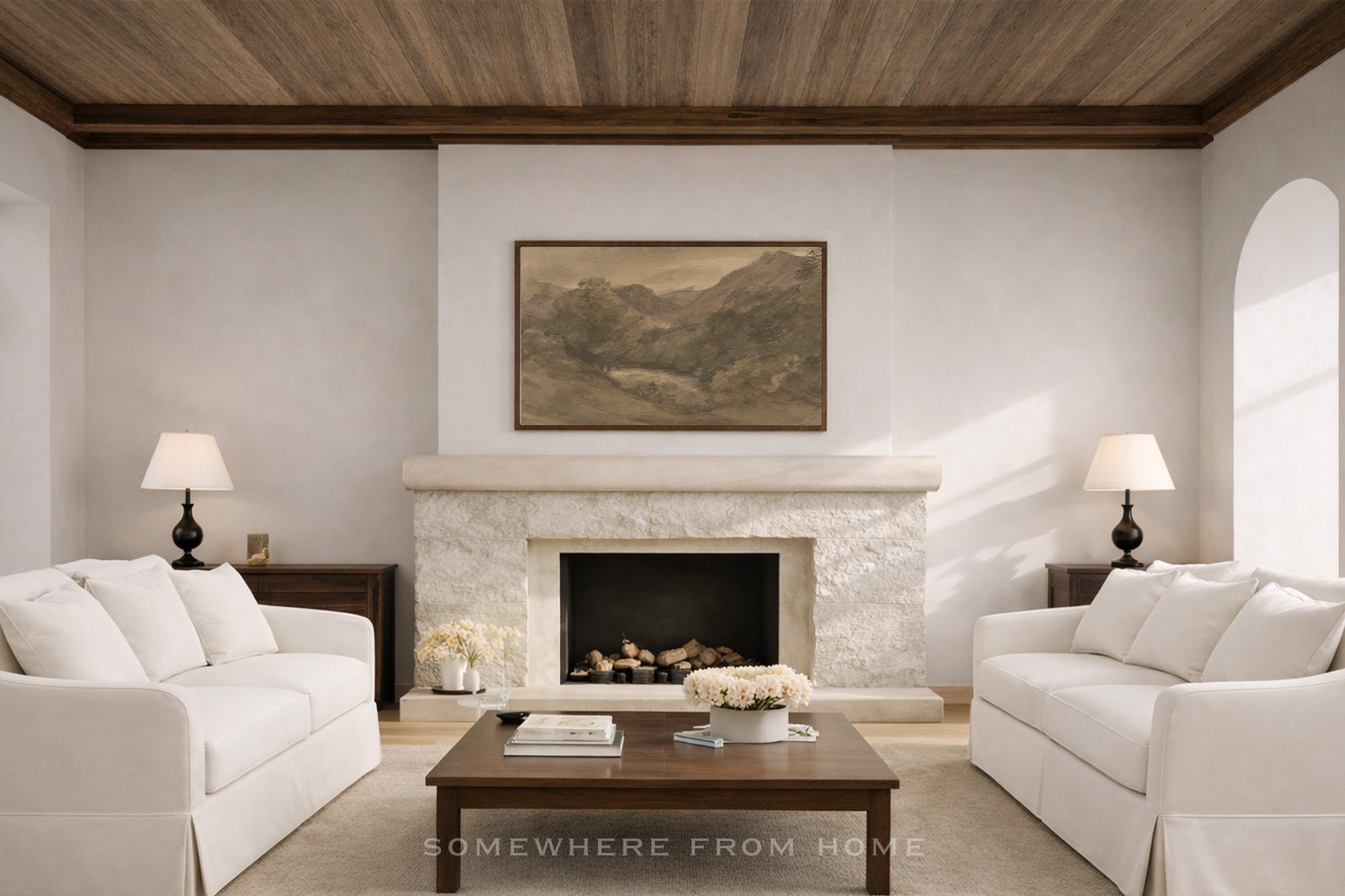 Valley in Sepia - Warm Neutral Hillside