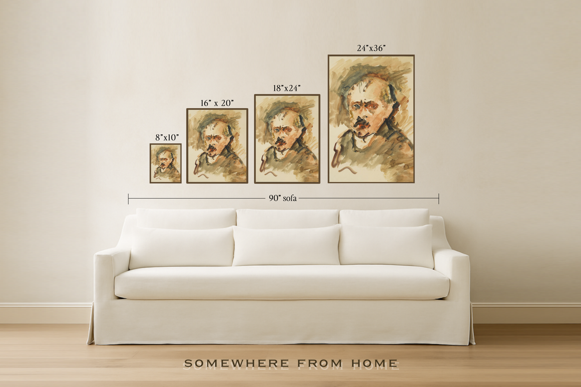 Portrait in Ochre - Watercolor Portrait