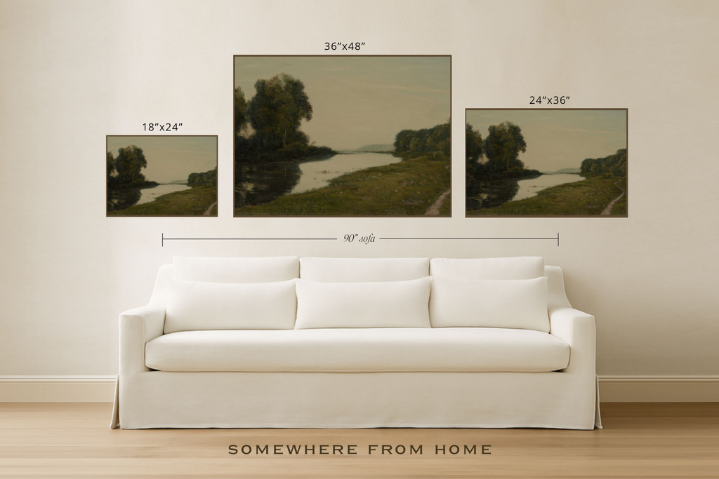 Riverbend Quiet – Moody Green Landscape