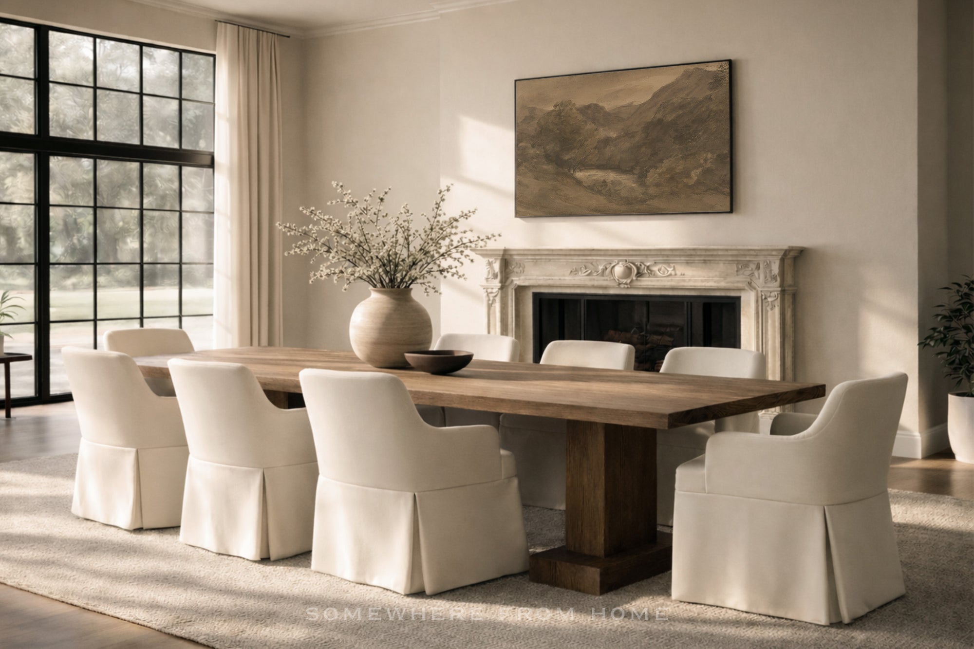 Valley in Sepia - Warm Neutral Hillside