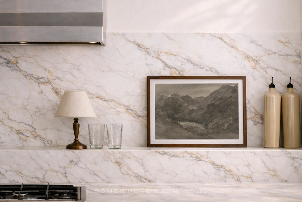 Valley in Sepia - Warm Neutral Hillside