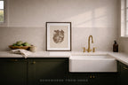 Umber Botanical Study – Vintage Floral Silhouette Unframed Print