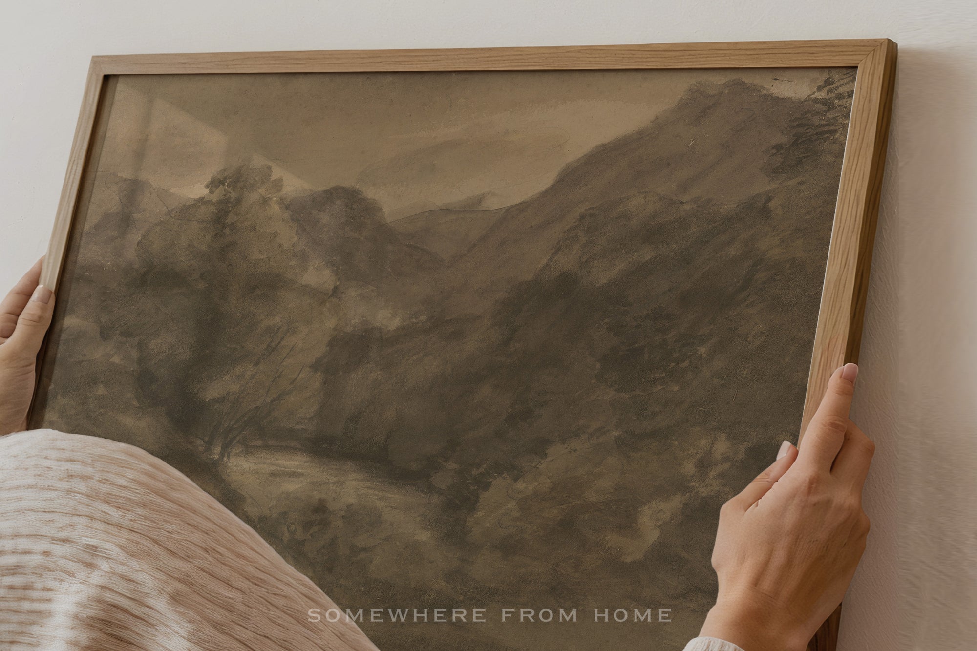 Valley in Sepia - Warm Neutral Hillside