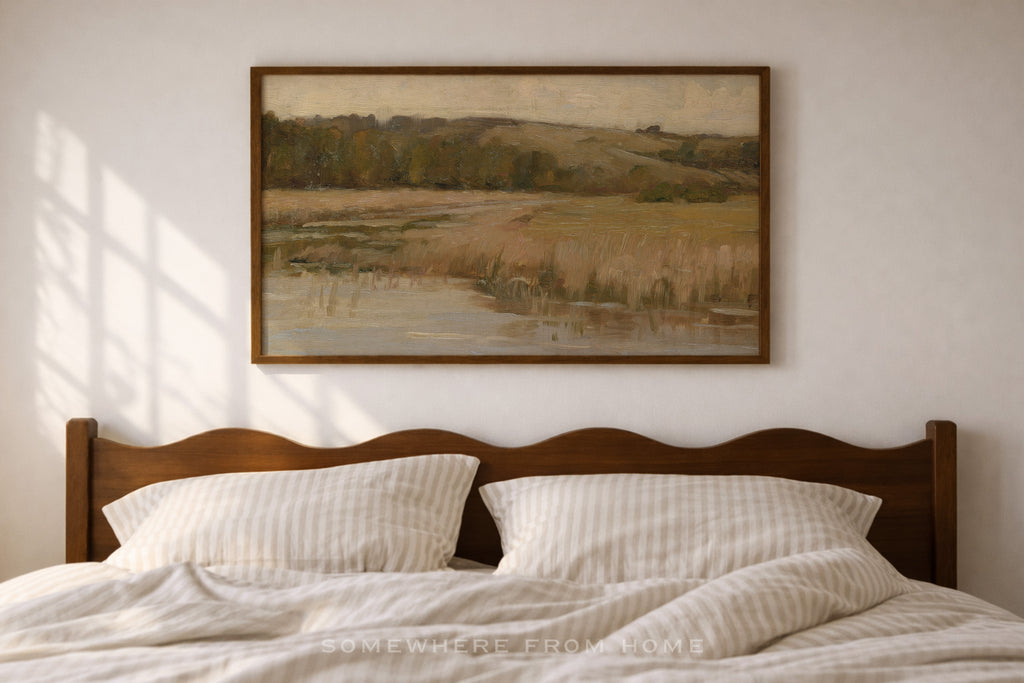 Quiet Meadow - Soft Neutral Countryside Painting
