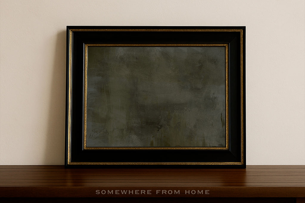 Verdant Haze - Moody Green Abstract Unframed Print