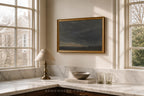 Gilded Horizon - Muted Blue Landscape Unframed Print